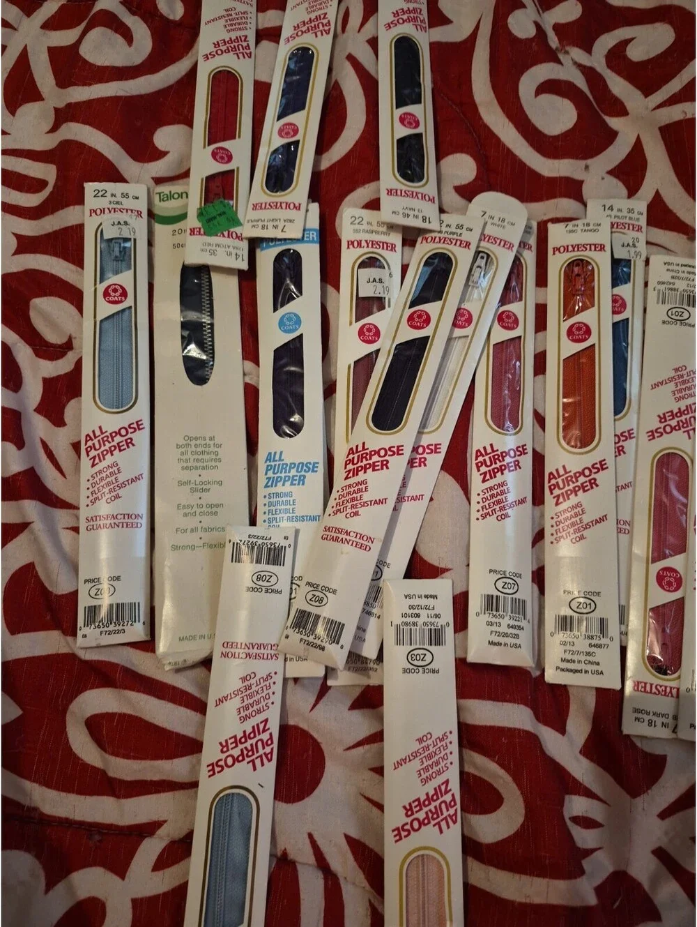 Lot 17 Coats All Purpose Polyester & Jeans  Zippers Various Sizes And Colors